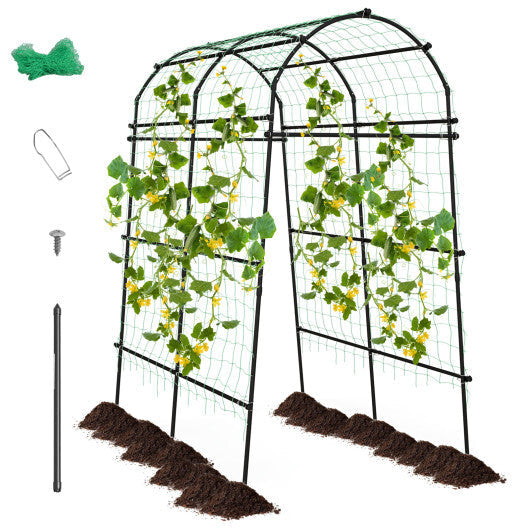 Costway 1 PCS 7.5FT Garden Arch Trellis Outdoor Plant Support Archway for Climbing Vine Flower W2B