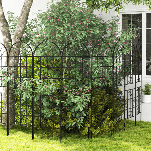 Costway 71" Tall Metal Garden Trellis for Climbing Plants 2 Pack Fence Panels Retro W2B