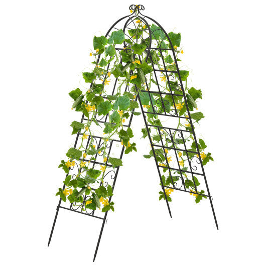 Costway 71" Tall Metal Garden Trellis for Climbing Plants 2 Pack Fence Panels Retro W2B