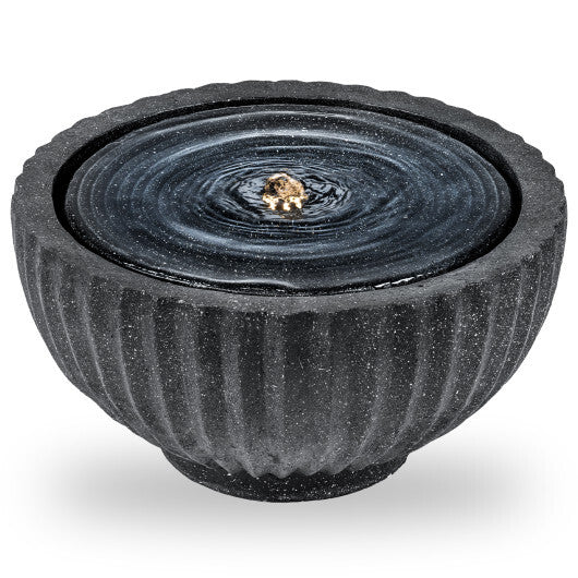 Costway 18" Outdoor Round Sphere Water Fountain with LED Lights & Pump for Garden Patio W2B