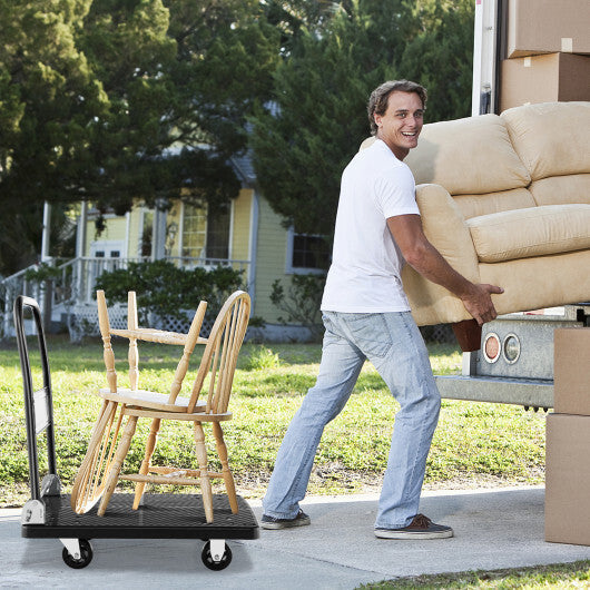 Costway Folding Push Cart Dolly Platform Hand Truck with 360 Swivel Wheels 440LBS Capacity W2B