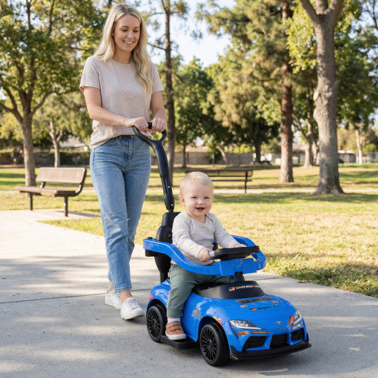 Costway 3-in-1 Toyota Licensed Foot-to-Floor Stroller Sliding Walking Toy-Blue W2B