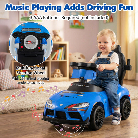 Costway 3-in-1 Toyota Licensed Foot-to-Floor Stroller Sliding Walking Toy-Blue W2B