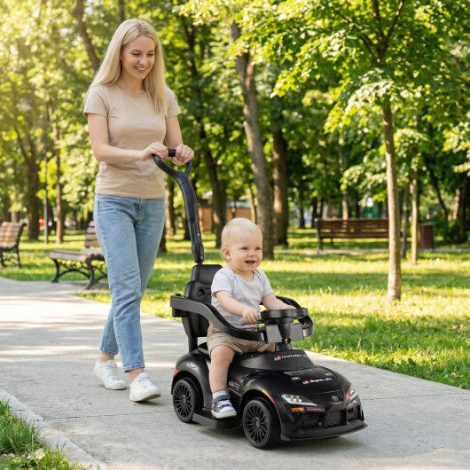 Costway 3-in-1 Toyota Licensed Foot-to-Floor Stroller Sliding Walking Toy-Black W2B