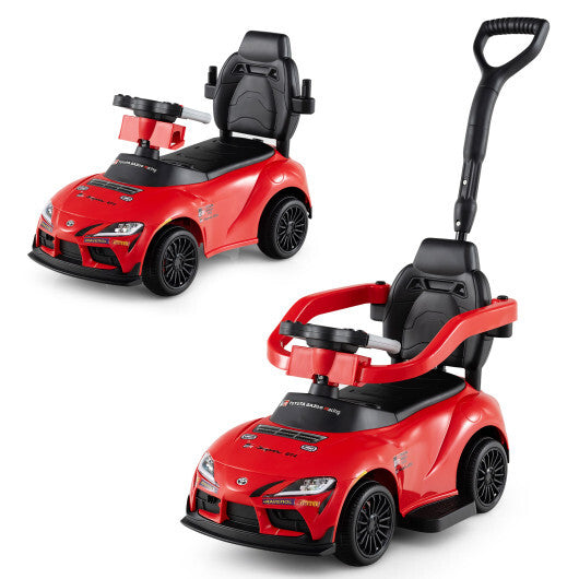 Costway 3-in-1 Toyota Licensed Foot-to-Floor Stroller Sliding Walking Toy-Red W2B