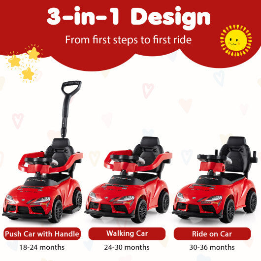 Costway 3-in-1 Toyota Licensed Foot-to-Floor Stroller Sliding Walking Toy-Red W2B