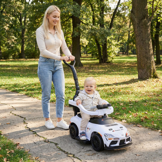 Costway 3-in-1 Toyota Licensed Foot-to-Floor Stroller Sliding Walking Toy-White W2B