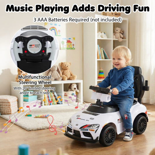 Costway 3-in-1 Toyota Licensed Foot-to-Floor Stroller Sliding Walking Toy-White W2B