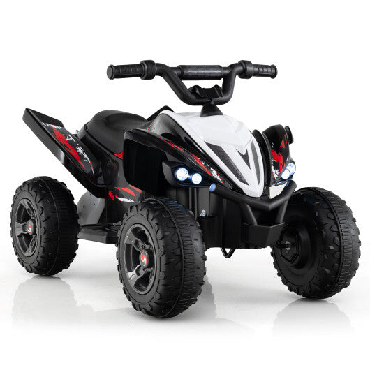 Costway 12V Kids Ride On ATV 4-Wheeler Quad with LED Lights and 7 mph Max Speed-Black W2B