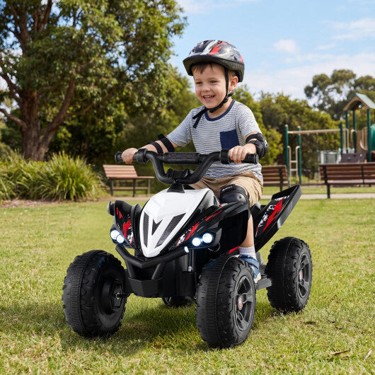 Costway 12V Kids Ride On ATV 4-Wheeler Quad with LED Lights and 7 mph Max Speed-Black W2B