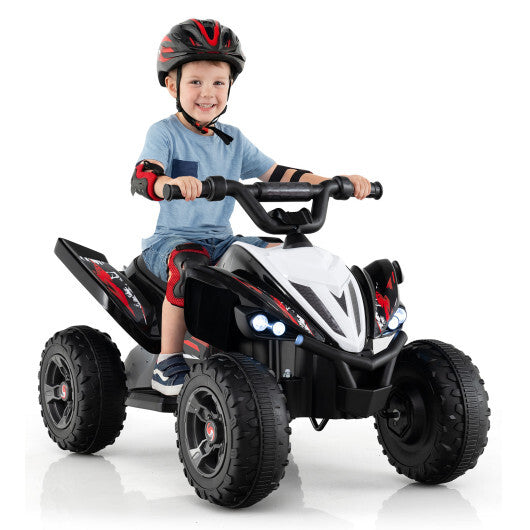 Costway 12V Kids Ride On ATV 4-Wheeler Quad with LED Lights and 7 mph Max Speed-Black W2B