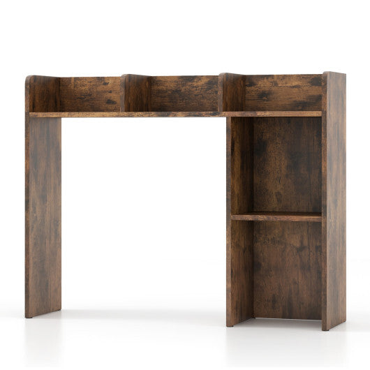 Costway 3-Tier Multipurpose Desk Bookshelf with 4 Shelves-Brown W2B