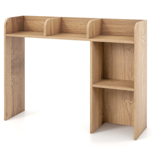 Costway 3-Tier Multipurpose Desk Bookshelf with 4 Shelves-Natural W2B