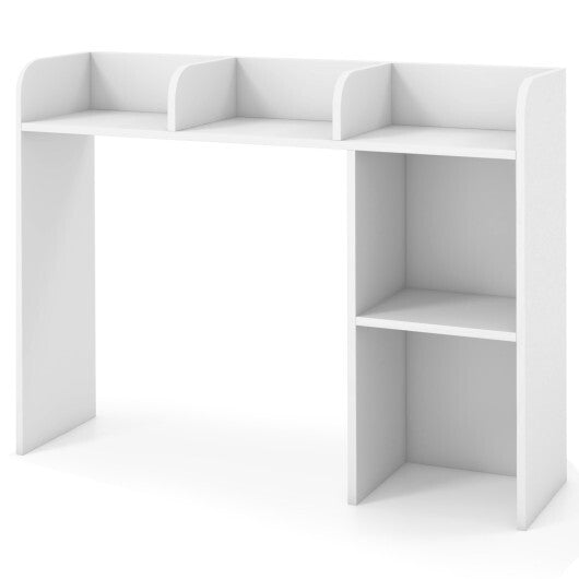 Costway 3-Tier Multipurpose Desk Bookshelf with 4 Shelves-White W2B
