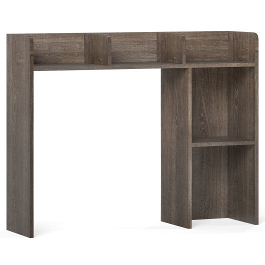 Costway 3-Tier Multipurpose Desk Bookshelf with 4 Shelves-Oak W2B