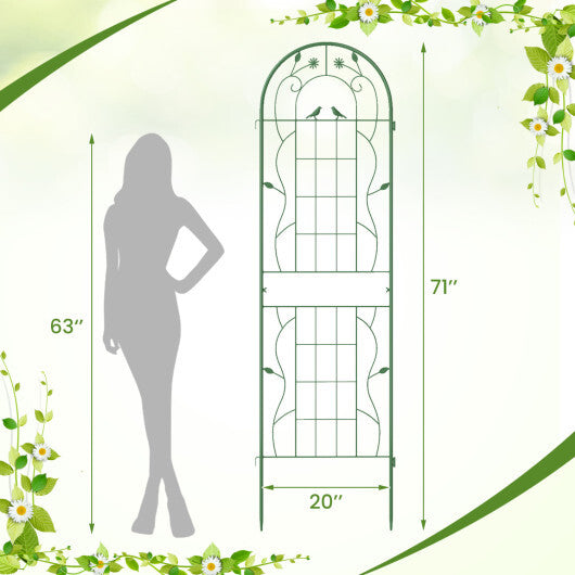 Costway 2 Pack Rustproof Metal Garden Trellis 71" x 20" Wire Lattice Panel for Patio Green W2B
