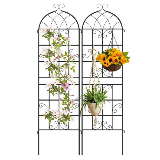 Costway 2 Pack 71" x 20" Heavy-Duty Metal Garden Trellis Metal Coating Patio for Outdoor W2B