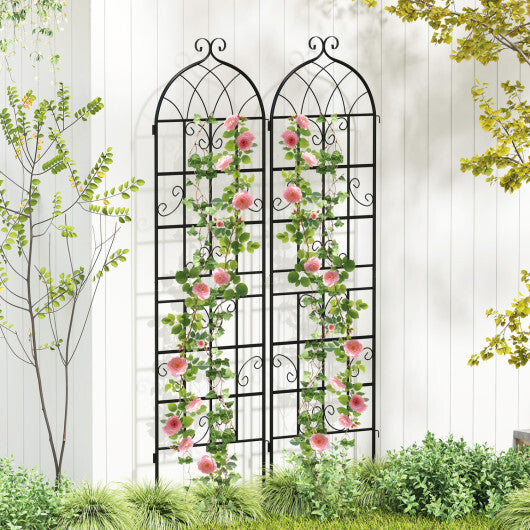 Costway 2 Pack 71" x 20" Heavy-Duty Metal Garden Trellis Metal Coating Patio for Outdoor W2B