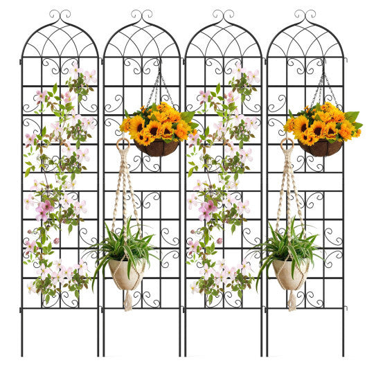 Costway 4 Pack 86" x 20" Metal Garden Trellis  Heavy-Duty Plant Support for Vegetable W2B