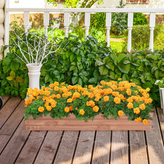 Costway 36 Inch Wooden Flower Planter Box Garden Yard Decorative Window Box Rectangular W2B