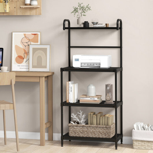 Costway 4-Tier Kitchen Microwave Storage Rack with Metal Shelves-Black W2B