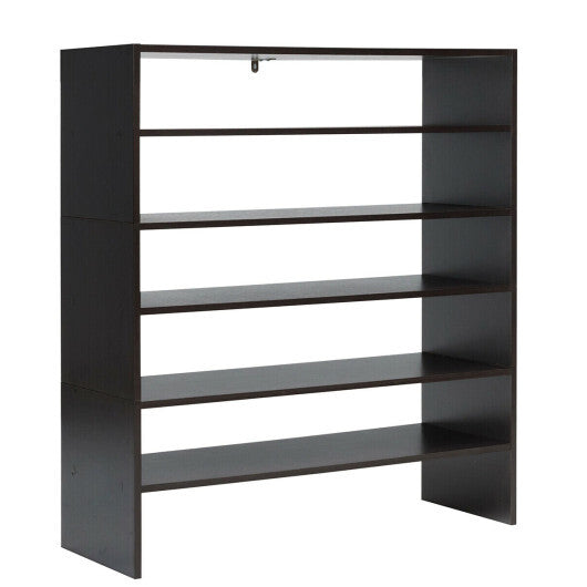 Costway 3 Pieces 31-Inch Stackable Multi-Shape Shoe Rack-Brown W2B
