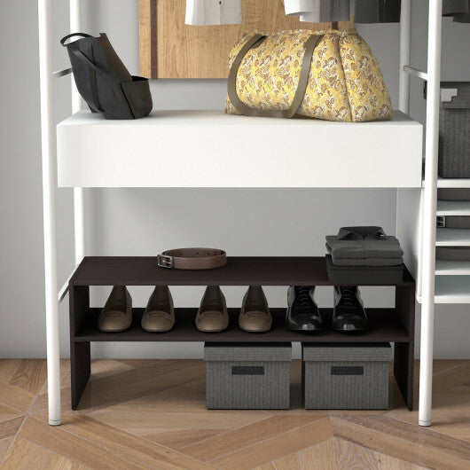 Costway 3 Pieces 31-Inch Stackable Multi-Shape Shoe Rack-Brown W2B