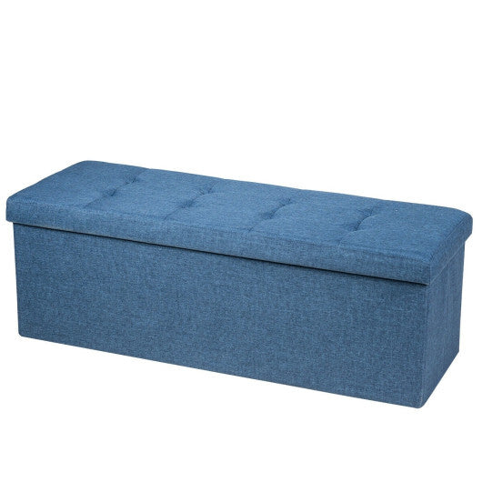 Costway Fabric Folding Storage with Divider Bed End Bench-Navy W2B