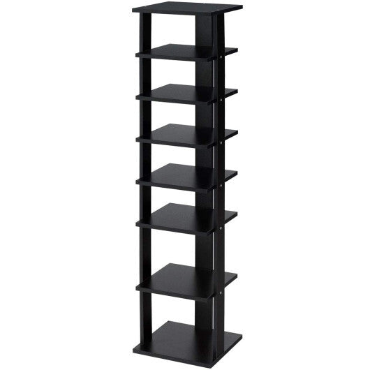 Costway 7-Tier Shoe Rack Practical Free Standing Shelves Storage Shelves-Black W2B