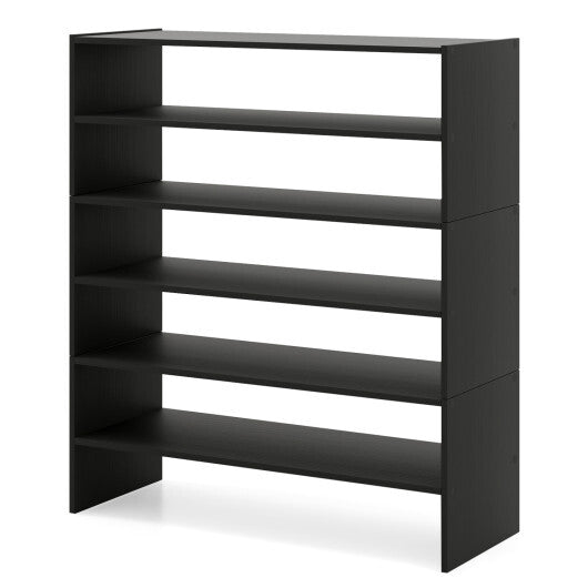 Costway 6-tier Shoe Rack with Anti-tipping Device for Entryway-Black W2B