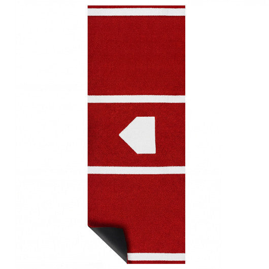 Costway Softball Pitching Mat with Pitching Mound  Anti-Fade Turf & Anti-Slip Foam Backing Red W2B