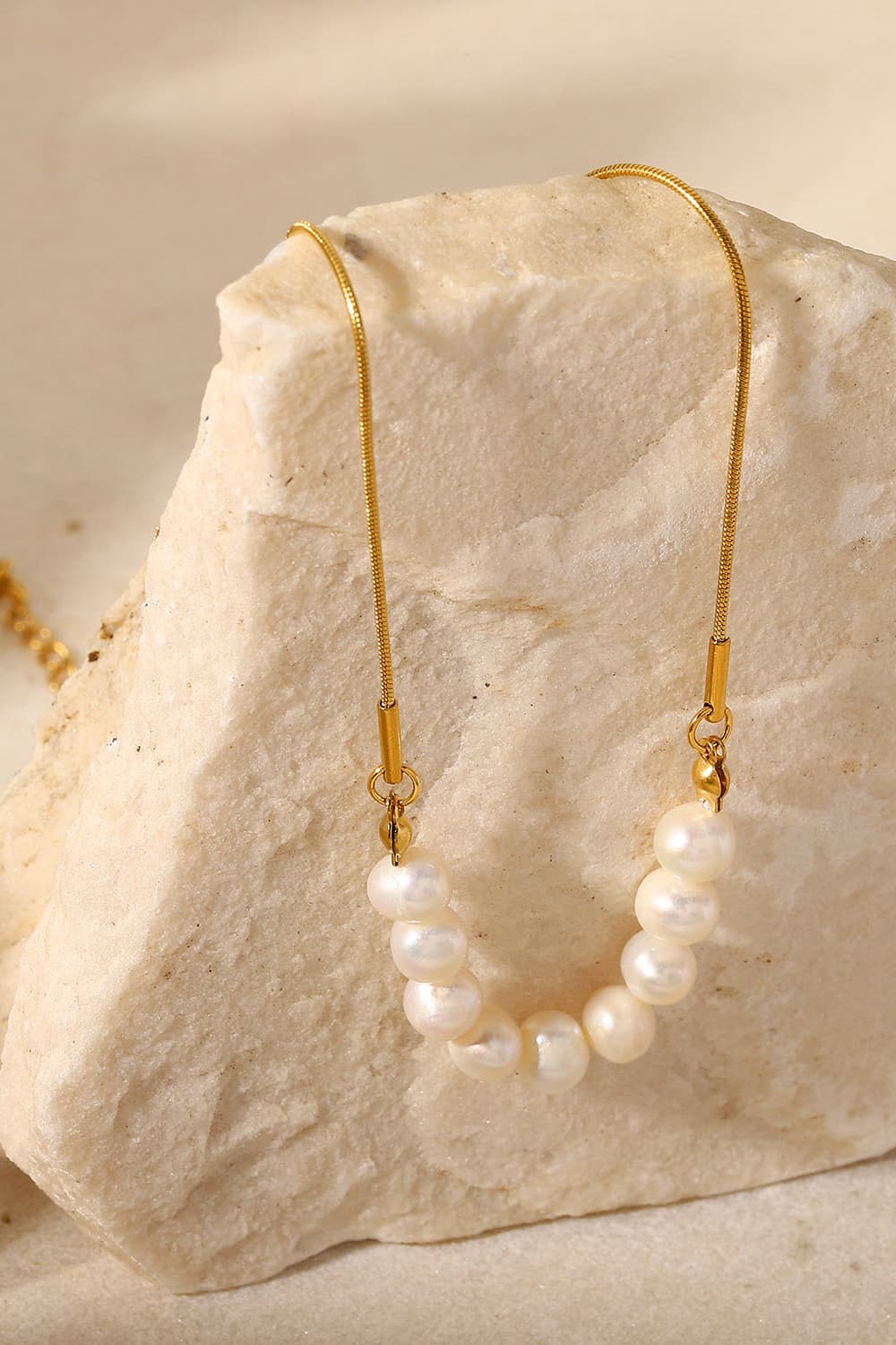 18K Gold-Pleated Freshwater Pearl Necklace