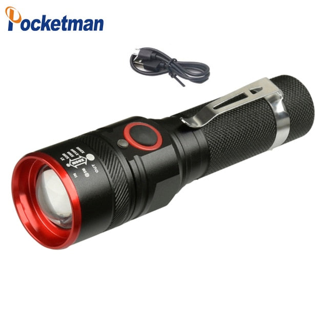Waterproof 5200LM USB Rechargeable Flash light