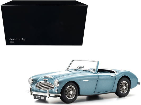 Austin Healey 3000 Mk-1 (BN7) Convertible RHD (Right Hand Drive) Healey Blue 1/18 Diecast Model Car by Kyosho