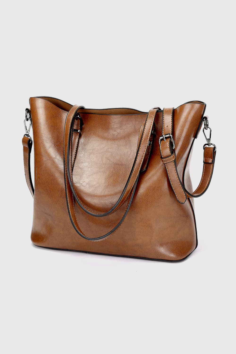 PU Leather Tote Bag for Ladies with Larger Space