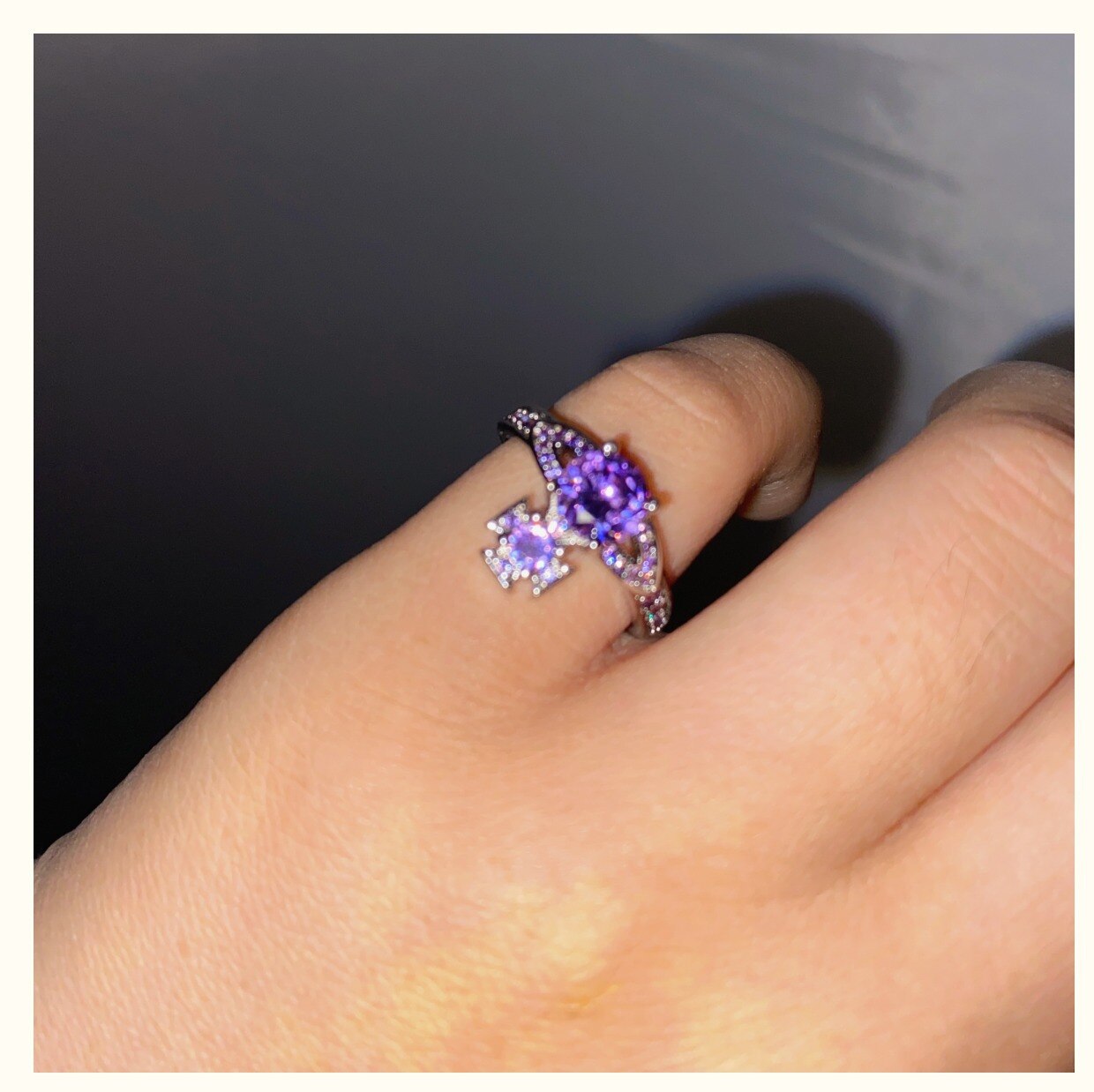 Luxury Purple Zircon Ring Crystal