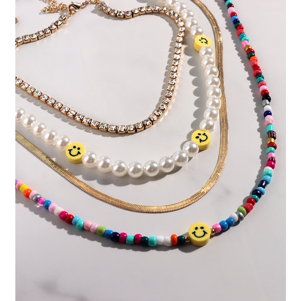 Acrylic Fruit Heart Beads Chain Necklaces