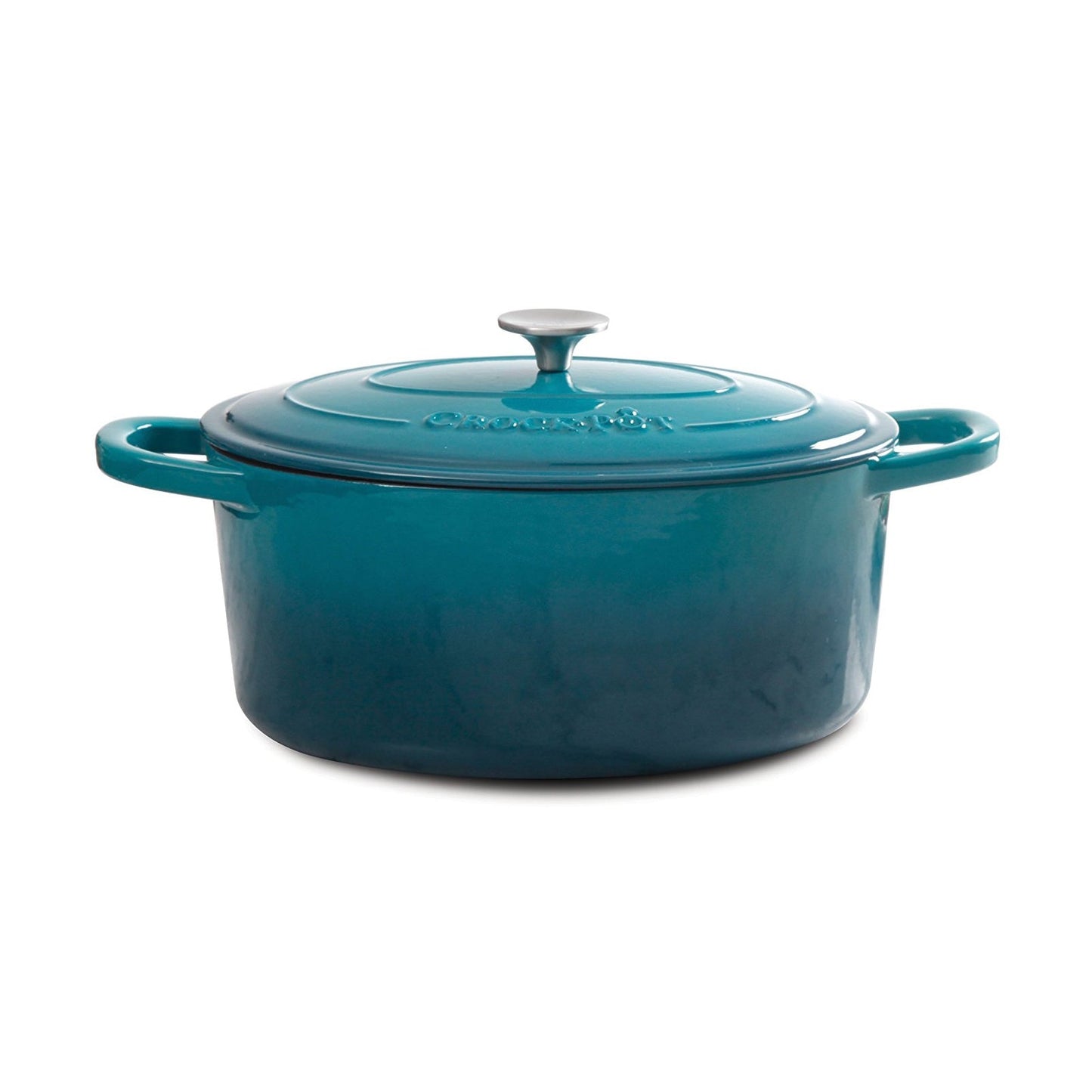 Crock Pot Artisan 5 Quart Round Enameled Cast Iron Dutch Oven in Teal Ombre W2B