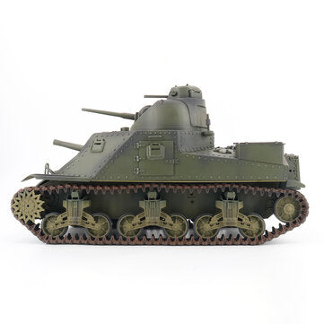 EXBONZAI 1/16 2.4ghz RC Tank RTR Hand Made Simulation Full Metal W/light & Sound 360 Degree Turret Rotation Remote Control For American M3 RC Car Vehicles Model