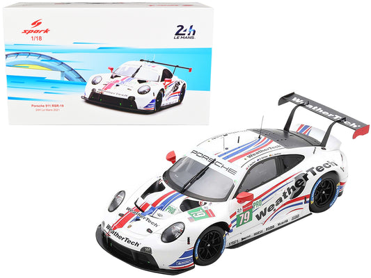 Porsche 911 RSR-19 #79 Cooper MacNeil - Earl Bamber - Laurens Vanthoor "WeatherTech Racing" 24 Hours of Le Mans (2021) 1/18 Model Car by Spark