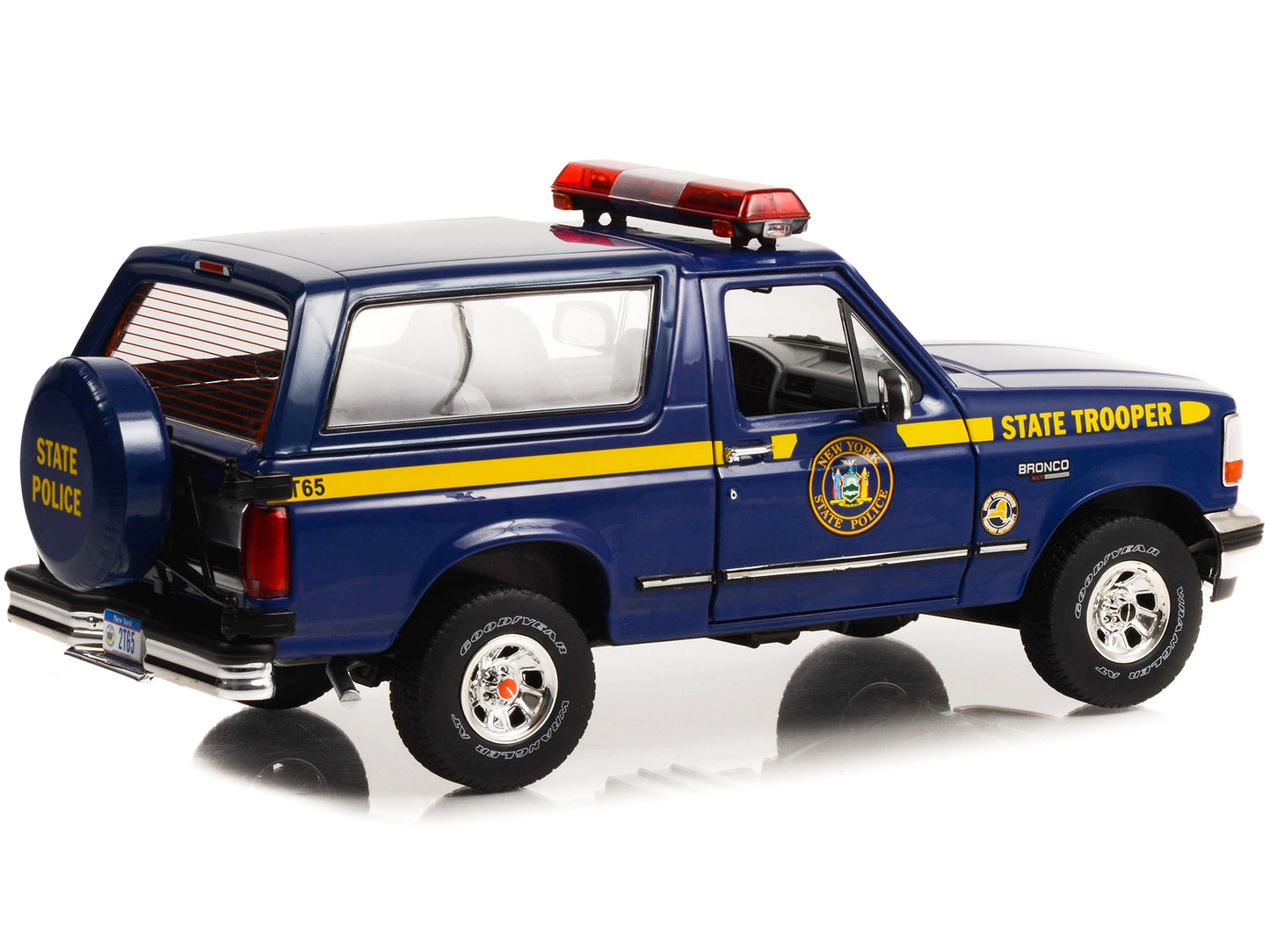 1996 Ford Bronco XLT Dark Blue "New York State Police" "Artisan Collection" 1/18 Diecast Model Car by Greenlight