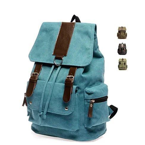 Back To Campus Canvas Backpack In 4 Colors W2B