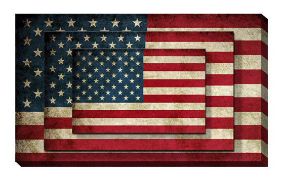 USA Flag Canvas Print Wall Art 2 Piece Set Wall Art