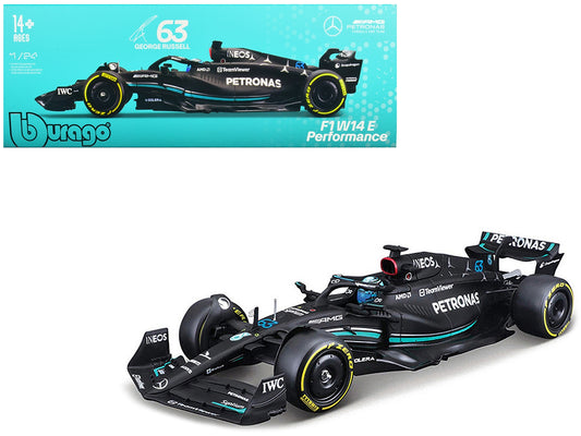 Mercedes-AMG F1 W14 E Performance #63 George Russell "Petronas" Formula One F1 "World Championship" (2023) 1/24 Diecast Model Car by Bburago