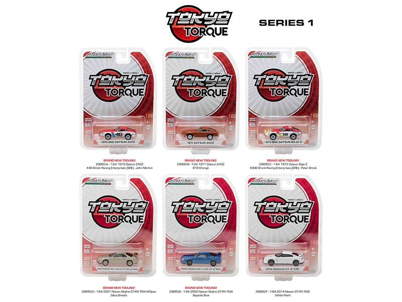 Tokyo Torque Series  / Release 1, 6pc Set 1/64 Diecast Model Cars by Greenlight