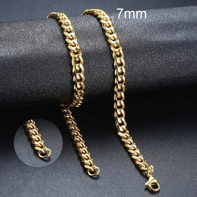 Stainless Steel Curb Chain Necklaces