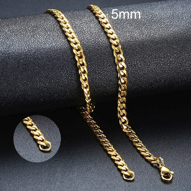 Stainless Steel Curb Chain Necklaces