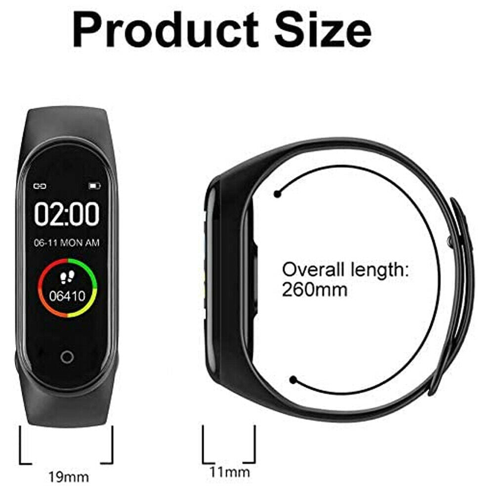 SmartWatch Band Blood Pressure Bracelet Wristband Fitness Tracker Heart Rate