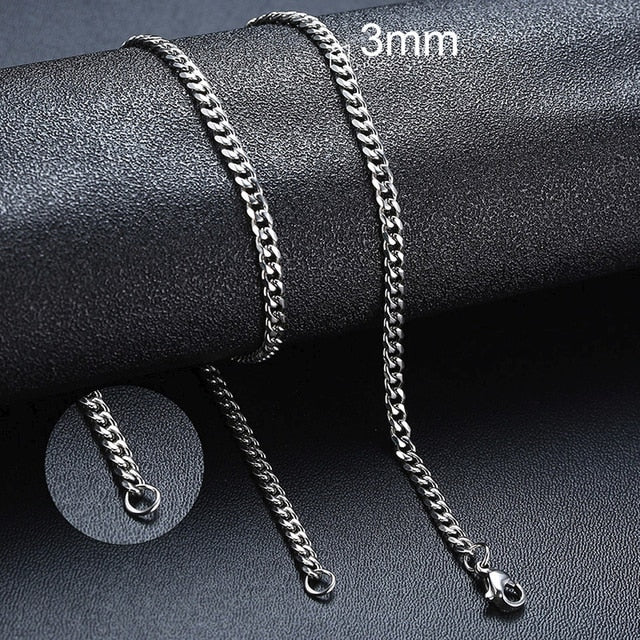 Stainless Steel Curb Chain Necklaces