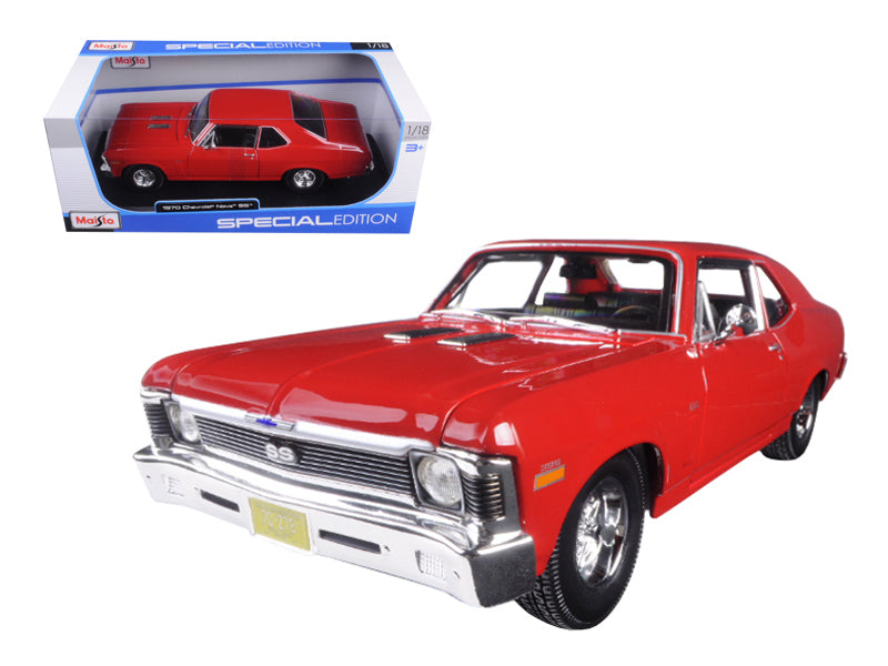 1970 Chevrolet Nova SS Coupe Red 1/18 Diecast Model Car by Maisto